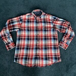IZOD Plaid Flannel Button Down - sz Med